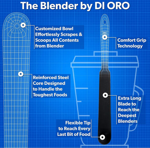 DI ORO Silicone Blender & Jar Spatulas - Rubber Spatulas Silicone Heat Resistant - Kitchen Spatulas Nonstick Cookware Safe - Silicone Utensil Set ...