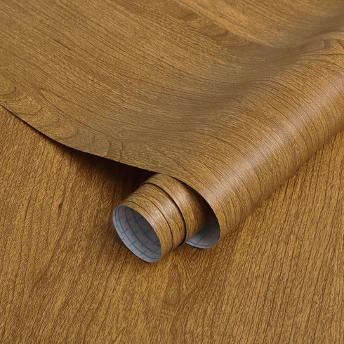 Yellowish brown wood wallpaper peel and stick 78.7 "x17.3" light brown wood contact paper for Bedroom Waterproof Removable Shelf Liner Decal Vinyl...