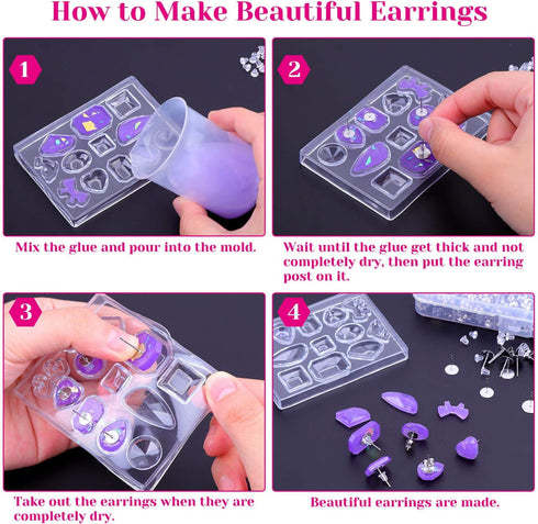 shynek Earring Posts and Backs, 1800pcs Earring Making Supplies with Stainless Steel Earring Posts and Earring Backs for Studs, Earring Making Kit...