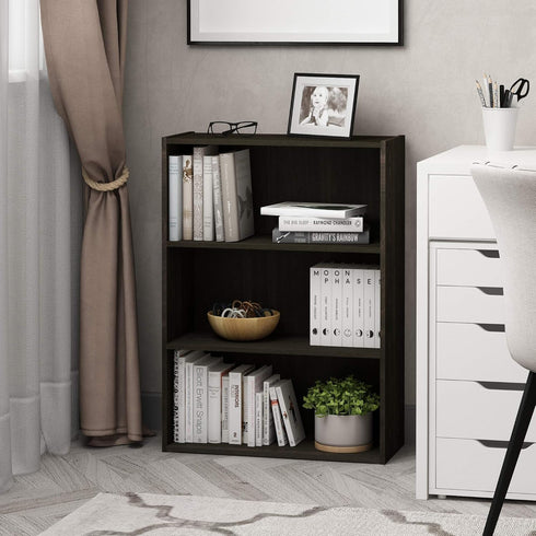 Furinno Pasir 3-Tier Open Shelf Bookcase, Espresso...