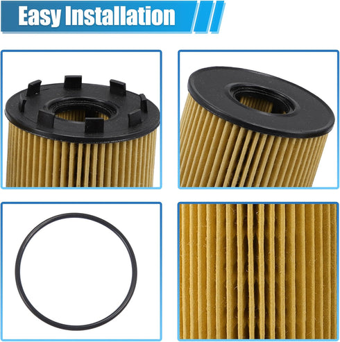 X AUTOHAUX 3pcs Engine Oil Filter with Seals No.68102241AA/73500049/71765460/71773176/6001073250 for KIA II 1.3L 2008-2018...