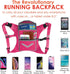 Pink Running Mini Backpack Vest for Men & Women - Reflective w/360°Hi-Viz, Holds Accessories, any iPhone, Android, iPad mini - Lightweight Adjusta...