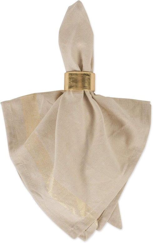 DII Holiday Dining Table Linen Sparkle Metallic Kitchen Décor, Napkin Set, 20x20, Gold Metallic Stripe, 6 Piece...