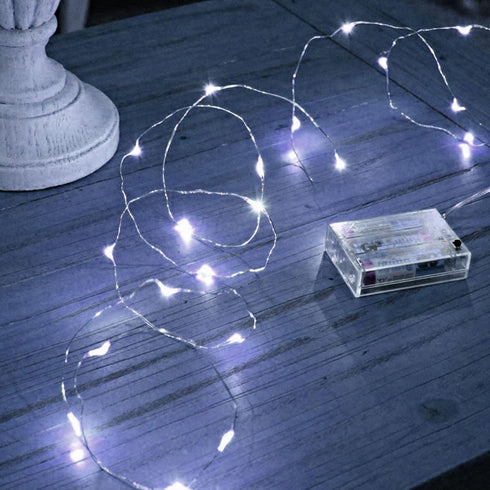 Dazzle Bright Fairy Lights Battery Operated, 20 FT 60 LED Silver Wire Waterproof Battery Operated String Lights, Christmas Decorations for Indoor ...