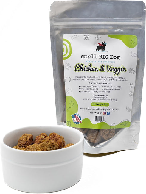 Chicken & Veggie Treats, Soft, 5 oz., Wheat-Free, 100% Natural Ingredients, Delicious, Great for Senior Dogs and Those with Teeth Issues, Parsley ...