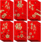 Whaline 72Pcs Chinese New Year Red Envelopes Large Red Packet 2024 Year of the Dragon Hong Bao Plum Blossom Pattern Spring Chinese Lucky Money Poc...