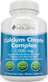 Calcium Citrate 1000mg - 365 Vegan Capsules not Tablets with Added Parsley, Dandelion and Watercress - Without Vitamin D - Made in The USA by Pure...