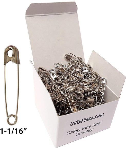 500-Pack Small Safety Pins (1-1/16 Inch, Silver) – Rust-Resistant Pins for Clothing, Diapers, Sewing, Hijabs, Laundry & Crafting...