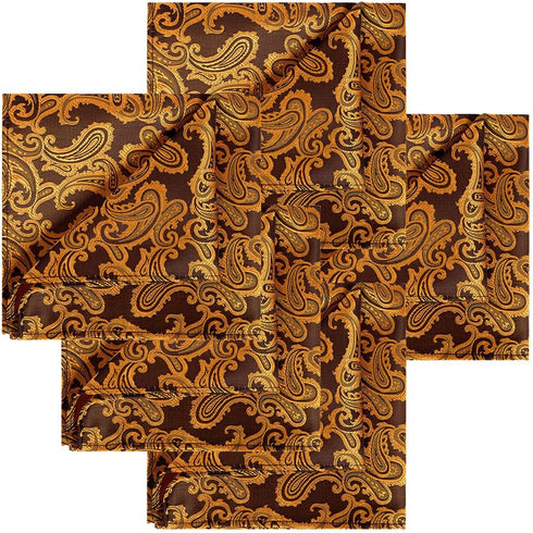 KissTies 5 PCS Pocket Square Set Paisley Wedding Hankies + 1 Gift Box...