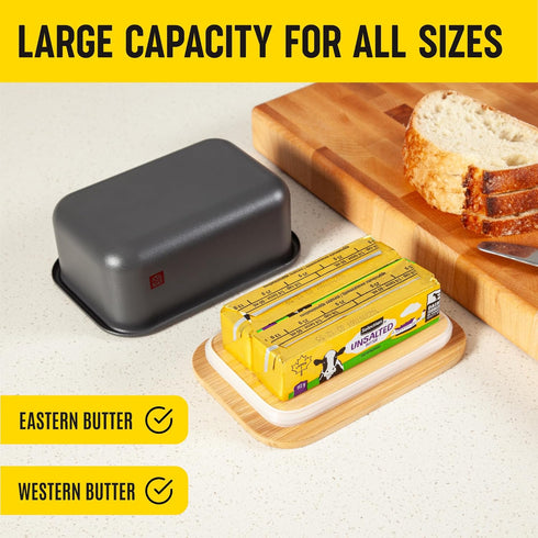 Butter Dish with Lid - Countertop & Fridge Butter Keeper, Container & Holder, Large and Small Tray with Lid, Storage Box, Mantequillera...