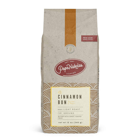 PapaNicholas Coffee Ground Coffee, Cinnamon Bun, 12 Ounce...