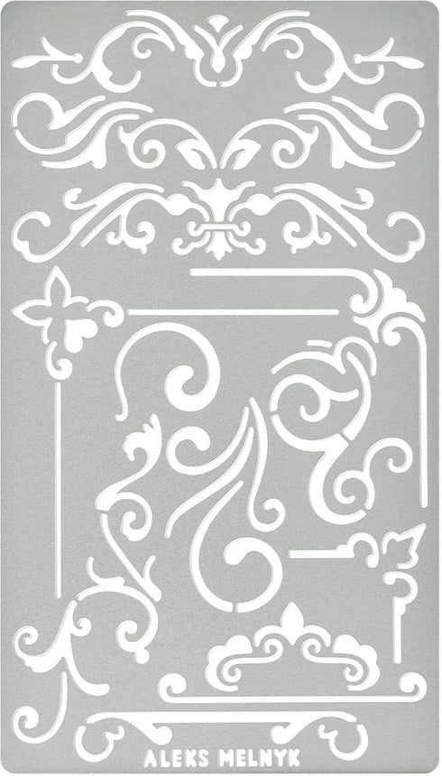Aleks Melnyk No.3 Metal Journal Stencil, Wood Burning, Flowers and Vines, Ornament, Vintage, Finds Small Stencil Patterns, Pyrography, Engraving, ...