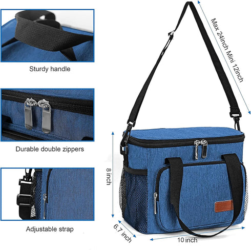 Femuar Lunch Bags for Women/Men, Insulated Lunch Bag for Work Office Picnic - Lunch Cooler Bag Leakproof Lunch Box with Adjustable Shoulder Strap ...