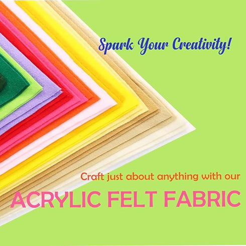 FabricLA Acrylic Felt Sheets for Crafts - Soft Precut 4" X 4" Inches (10cm X 10cm) Felt Squares - Use Felt Fabric Craft Sheets for DIY, Hobby, Cos...