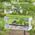 Navaris Clear Bird Feeder with Suction Cups - Window Bird Feeder for Bird Watching - Acrylic Feeder for Birds with Window Suction Cups and Grass -...