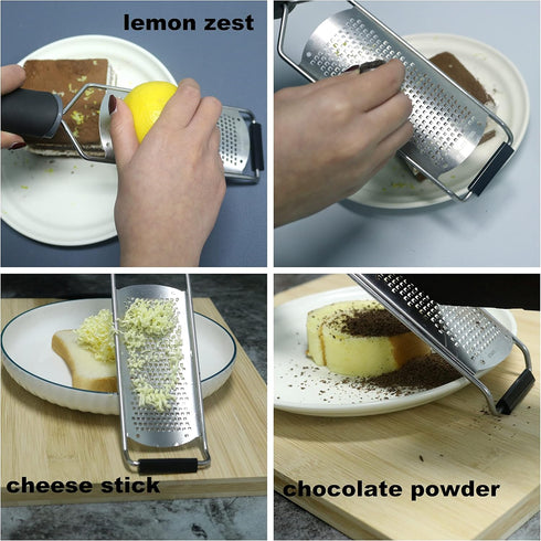 Cheese Zester Grater Handheld with Handle-Lemon Citrus Zester Tool Graters for Kitchen Stainless Steel Salad Spinner Cake Decorating Supplies,Perf...