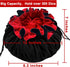 SIQUK Large Dice Bag with Pockets Drawstring Dice Bag DND Dice Storage Bag Big Capacity Dice Pouch for RPG MTG Table Games, Hold over 300 Dice (Bl...