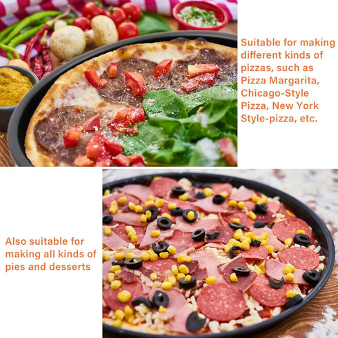 3pcs 7inch Non-Stick Bakeware Pizza Pan Aluminum Baking Pan for Healthy & Durable...
