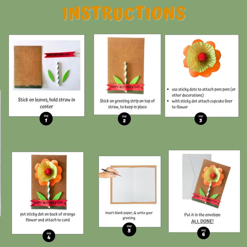 4E's Novelty DIY Mothers Day Craft Kit for Kids 12 Pack, Flower Card Making Kit Spring Bulk Handmade Happy Mother's Day Greeting Card Gifts for Ki...