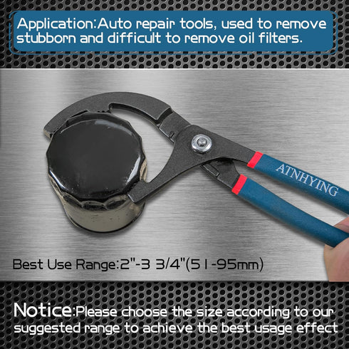 8" Oil Filter Pliers, Adjustable Small Oil Filter Wrench for 2 Inch to 3-3/4 Inch, Universal Oil Filter Removal Tool No Slipping for Engine Filter...