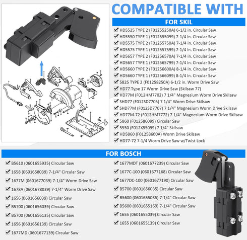 SW77 Trigger Switch Replacement Part for Replaces Skil Bosch Circular Saw 2610321608 HD77 or HD77M, Ryobi & Ridgid 760245002 Electric Saw Switch...