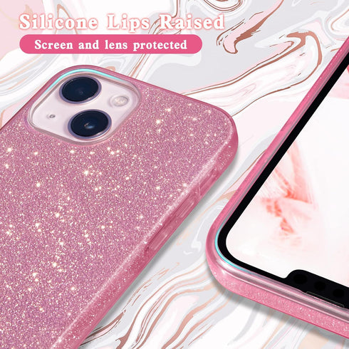 MATEPROX Compatible with iPhone 13 mini case,iPhone 12 Mini Cases Bling Sparkle Cute Girls Women Protective Case(Pink)...