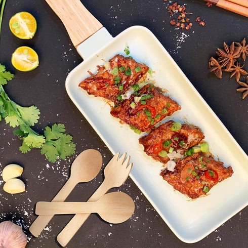 200 Count 4 Inch Disposable Wooden Cutlery Set,100 Mini Wooden Spoons, 100 Mini Wooden Forks, Birchwood Material Utensils, Disposable Spoons Forks...