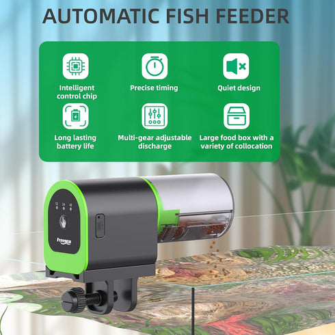 FREESEA Automatic Fish Feeder for Aquarium: Small USB Rechargeable Vacation Auto Fish Food Dispenser with Timer...