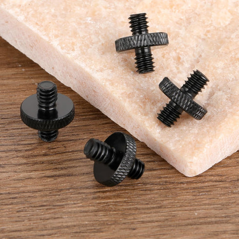 1/4" Male to 1/4" Male Tripod Screw, 4 PCS Standard Camera Cage Mount Threaded Light Stand Screw, Double Head Converter Precision Made for Shoulde...