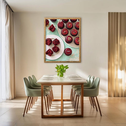 Posterizer 1 pcs-batch of Valentine’s Day cupcakes cute poster -1-Romantic Art-Holiday Poster Collection-Gift for Couples boyfriend girlfriend Hus...