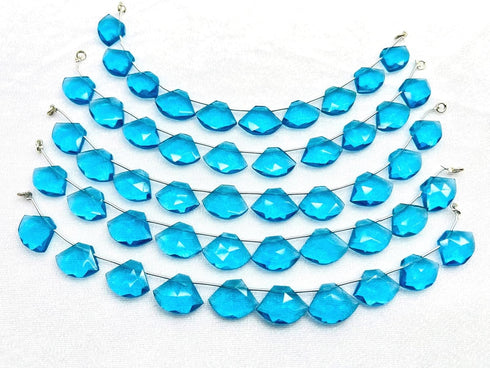 1 Strand Blue Topaz Quartz 10 Pcs Beads Size 19x14mm Fancy Shape Cut Faceted Beads for Jewellery Making, Beading & Craft Supplies KCRAFTS-RK_k47...