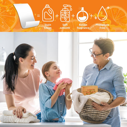 Laundry Detergent Sheets, 200 Sheets Lemon Orange Scent - Eco-Friendly Plastic-Free Hypoallergenic LiquidLess Clothes Washing Detergent Sheets for...