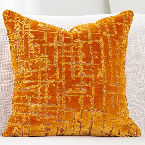 Alerfa Square Geometrical Plaid Striped Cut Velvet Throw Pillow Cover 20x20 Inch Luxury Modern Decorative Accent Pillow Cover for Couch Living Roo...