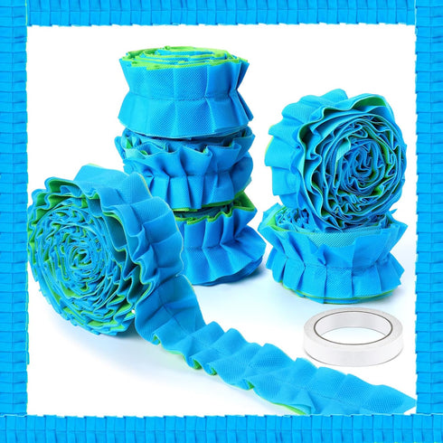 60 ft Ruffled Bulletin Board Borders Decoration Non Woven Fabric Bulletin Board Ocean Trim Blue Green Bulletin Board Border Poster Board Decoratio...