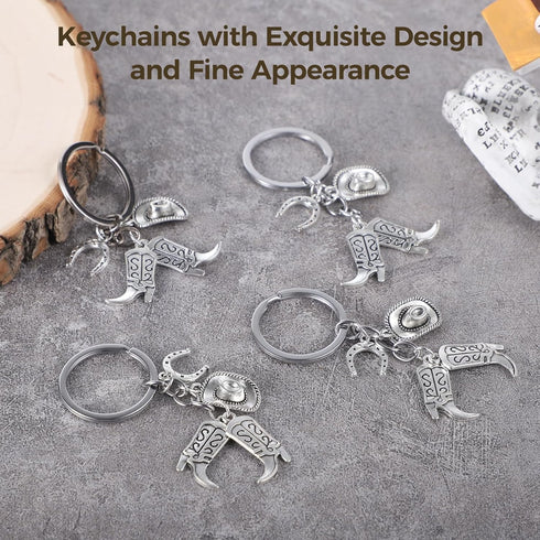 Lnrueg 20 PCS Hat Boot Horseshoe Keychains, Key Rings Western Cowgirl Keychains, Equestrian Keychains, Horse Lover Gift Cowboy Keychain Gifts for ...