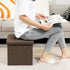 B FSOBEIIALEO Storage Ottoman Cube, Toy Chest Folding Footrest for Living Room Seat, 12.6"X12.6"X12.6" (Linen Brown)...