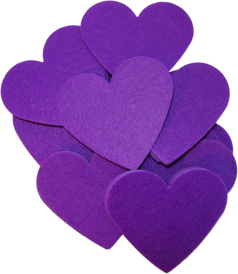 Playfully Ever After 3 Inch Purple 22pc Stiff Felt Hearts...