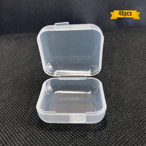 48 Pcs Clear Small Plastic Storage Containers Anti Oxidation Transparent Jewelry Storage Holder for Small Item Craft, Beads, Pills, Ear Studs, Nec...