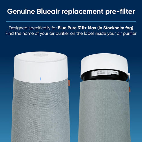 BLUEAIR Genuine Pre-Filter Blue Pure 311i+ Max Air Purifier, Washable Fabric, Moss Green...