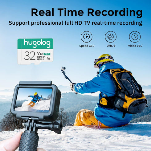Hugolog 32GB Micro SD Card, Micro SDXC UHS-I Memory Card for Hugolog Camera – 95MB/s,633X,U3,C10, Full HD Video V30, A1, FAT32, High Speed Flash T...