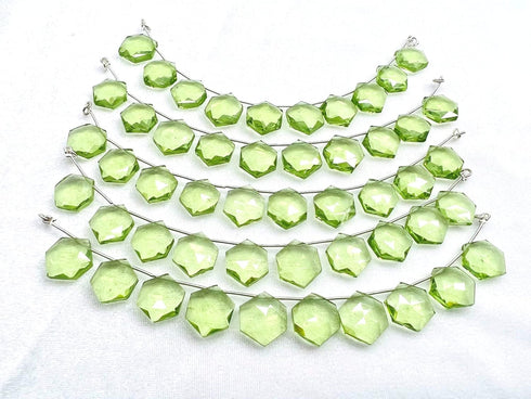 1 Strand Peridot Quartz 10 Pcs Beads Size 14x14mm Hexagon Shape Cut Faceted Beads for Jewellery Making, Beading & Craft Supplies KCRAFTS-RK_k53...