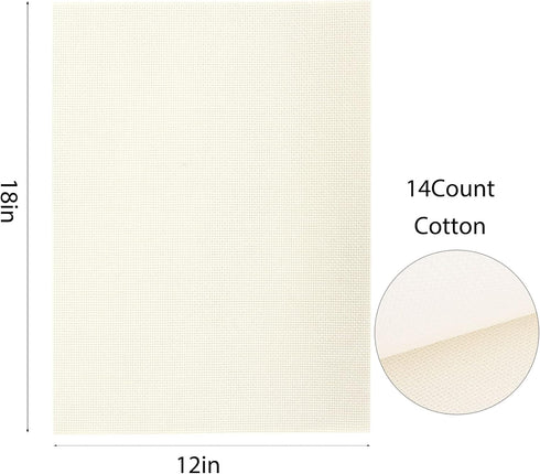 Aida Cloth 14 Count Multi Colored Cross Stitch Fabric 12×18inch (6color)...