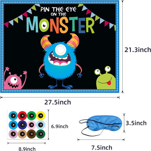 MISS FANTASY Halloween Games Kids Party, Pin The Eye on The Monster, Halloween Party Activities for Family Children Boys Girls Classroom School Ho...