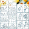 16 Pieces Wild Flower Stencils Spring Wildflower Painting Stencils Reusable Flower Template DIY Small Flower Painting Stencils for Painting on Woo...