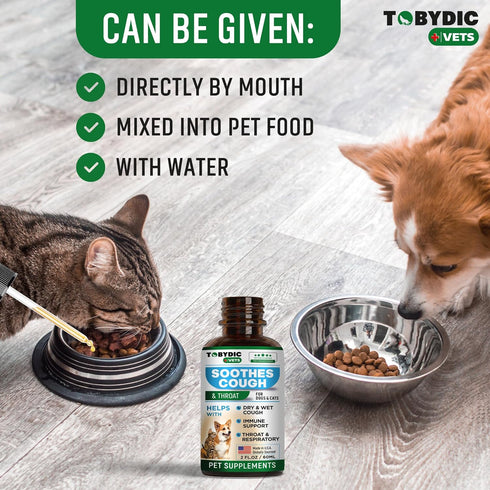 Natural Dog Cough Medicine & Antibiotic for Cats Respiratory Infection - Sneezing Relief & Kennel Cough Treatment - Trachea Collapse & Pet Asthma ...