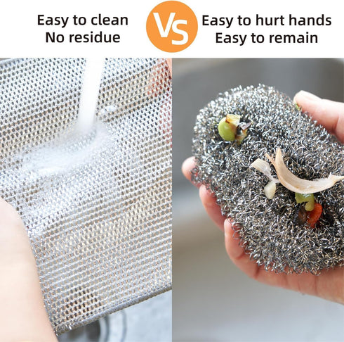 Multipurpose Wire Miracle Cleaning Cloths, Magnifying Wire Dishwashing Rags for Wet and Dry Mesh Microfiber Cleaning Cloth for Metal, Kitchen, Dis...