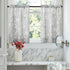 FMFUNCTEX Gray White Bathroom Tier Curtains for Kitchen 36 Inches Long Floral Printed Half Window Panels for Living Room Café Basement Rustic Curt...