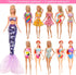 ENOCHT 17 PCS 11.5 Inch Girl Dolls Summer Clothes and Accessories 1 Sequin Mermaid Swimsuit 5 Swimwears 2 Outfits 3 Slippers 6 Accessories Hat Gla...