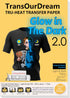TransOurDream Luminous Heat Transfer Paper for T Shirts (10 Sheets, 8.5x11'', Glow 2.0) Printable Heat Transfer Vinyl for Inkjet Printer Iron on T...