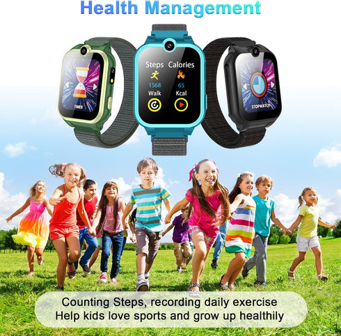 PTHTECHUS Smart Watch,SmartWatch for Kids Girls Audio Stories Kids Smart Watches Ages 4-12,18 Puzzle Games Kids Watch with 2 Camera Video Music Pl...